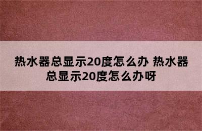 热水器总显示20度怎么办 热水器总显示20度怎么办呀